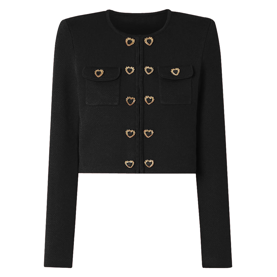 long sleeve cropped jacket with pleated mini skirt - AURELIATO