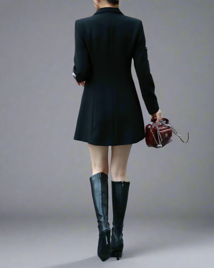 embellished double-breasted blazer jacket - NOIRVI