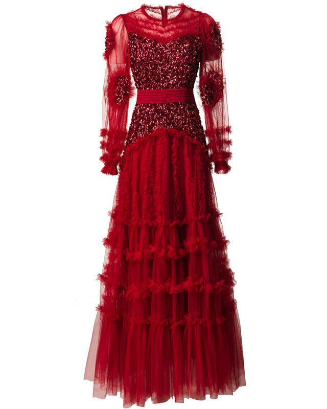 korte mouw midi jurk met 3D bloemenapplicaties - BLOOMIQ 