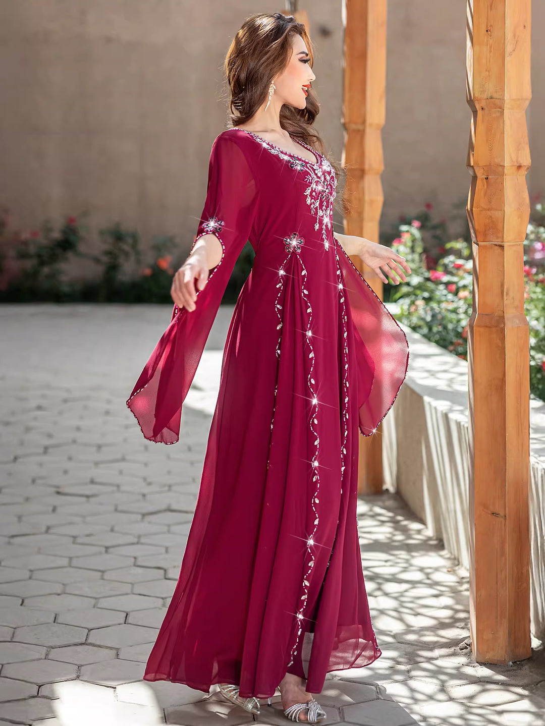 Long Sleeve Maxi Dress with Waist Detail – ELYRA