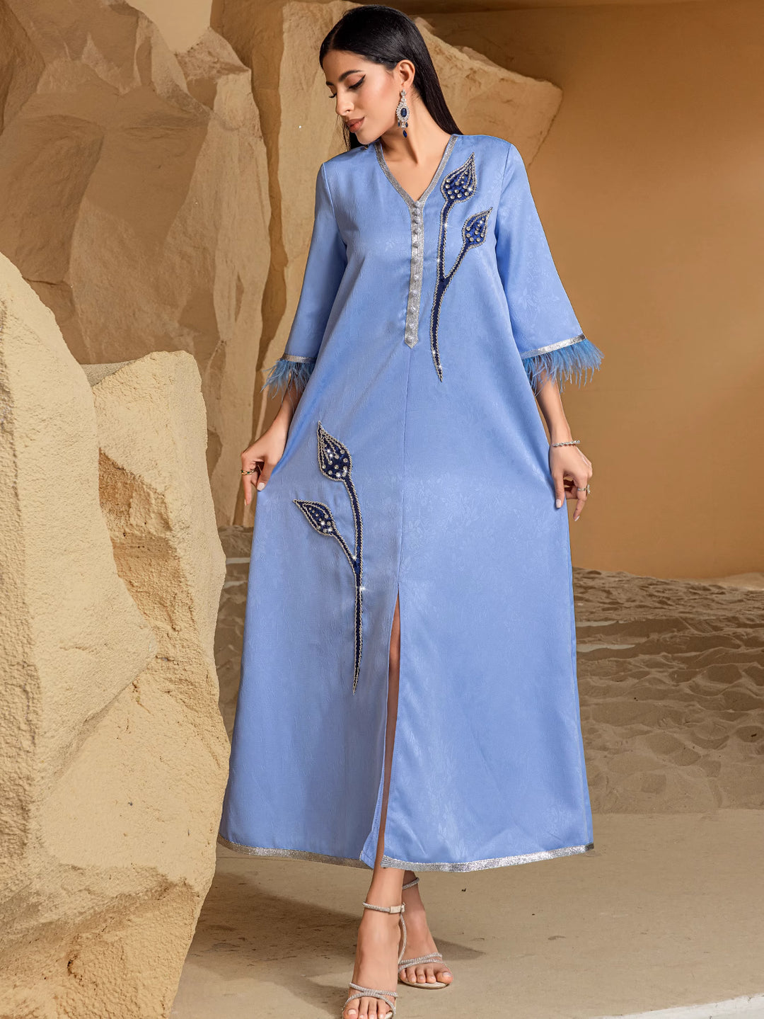 maßgeschneiderter Schlaganzug mit Satin-Puffärmeln – VALENCIA 