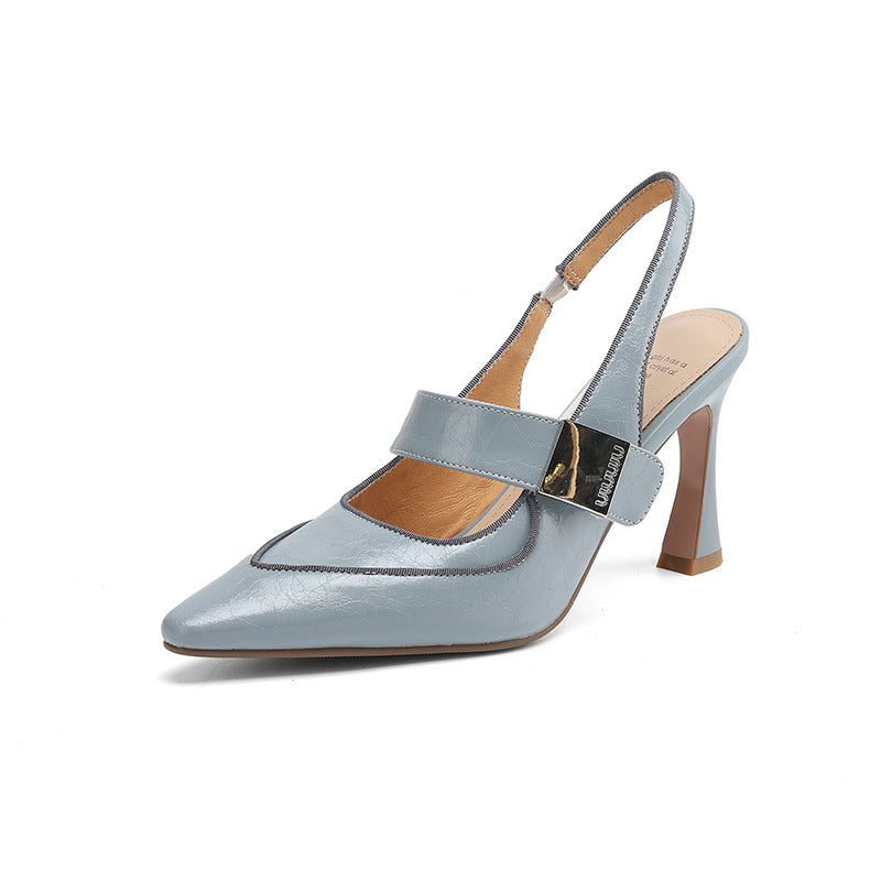 حذاء بكعب مدبب من الأمام وحزام معدني بإبزيم - AURORADLI