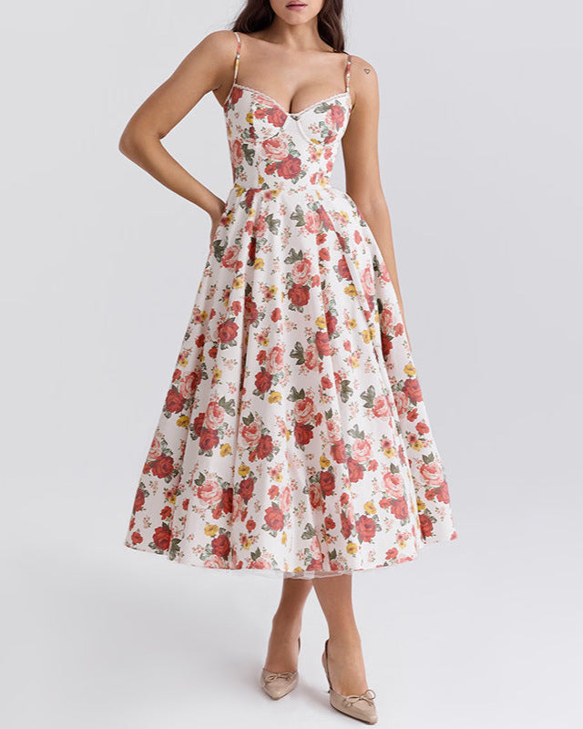 Geplooide top met uitlopende mouwen en maxi-rok set met tailleband – Rosiny 