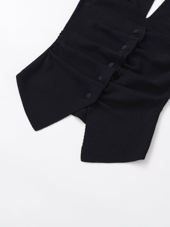 halter-neck tailored vest with open back – VIVA