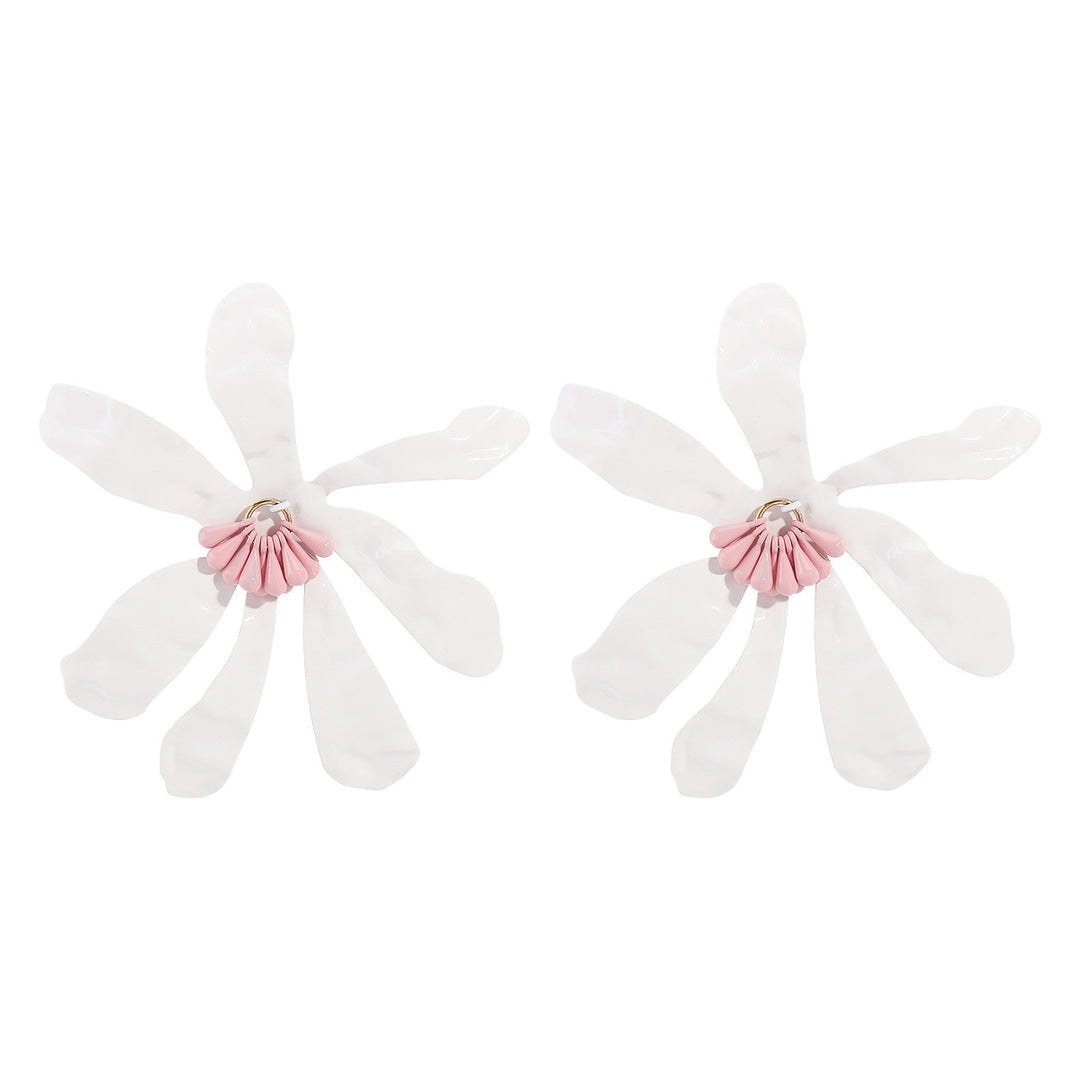 abstract flower enamel earrings – PETALIA