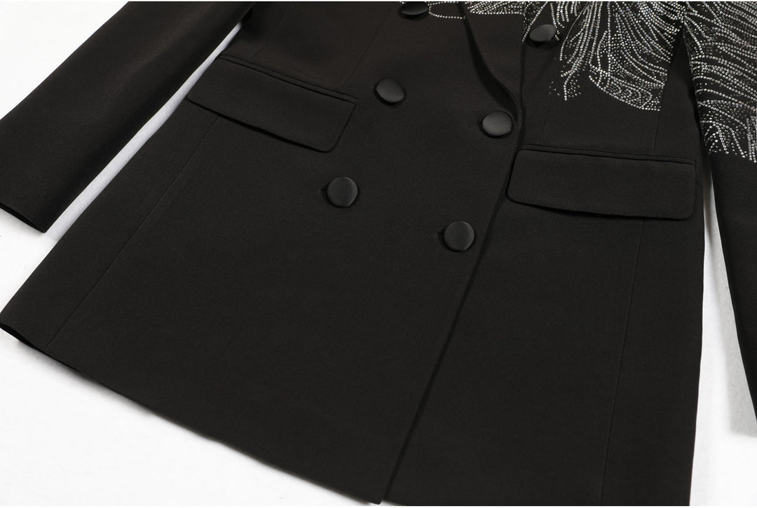 Geplooide top met uitlopende mouwen en maxi-rok set met tailleband – Rosiny 