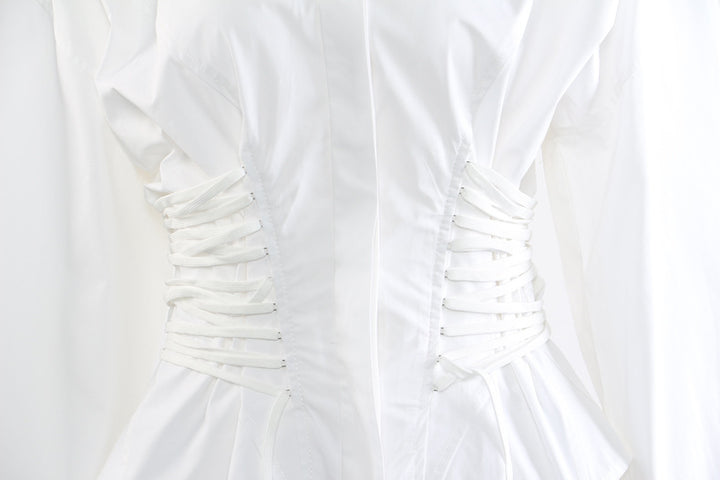 Geplooide top met uitlopende mouwen en maxi-rok set met tailleband – Rosiny 