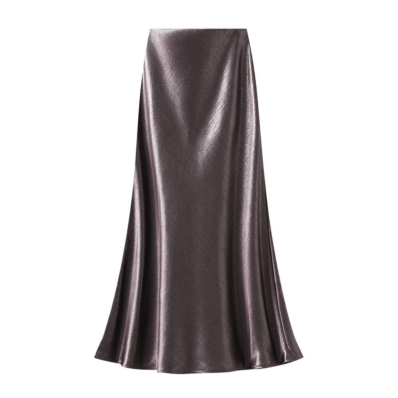 glossy satin mermaid maxi skirt – MIRABEL