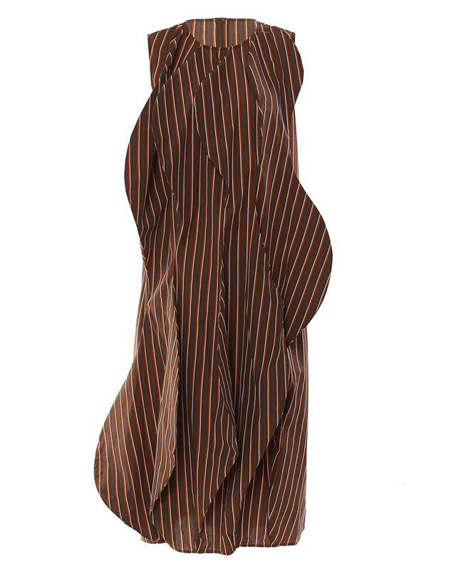 Geplooide top met uitlopende mouwen en maxi-rok set met tailleband – Rosiny 