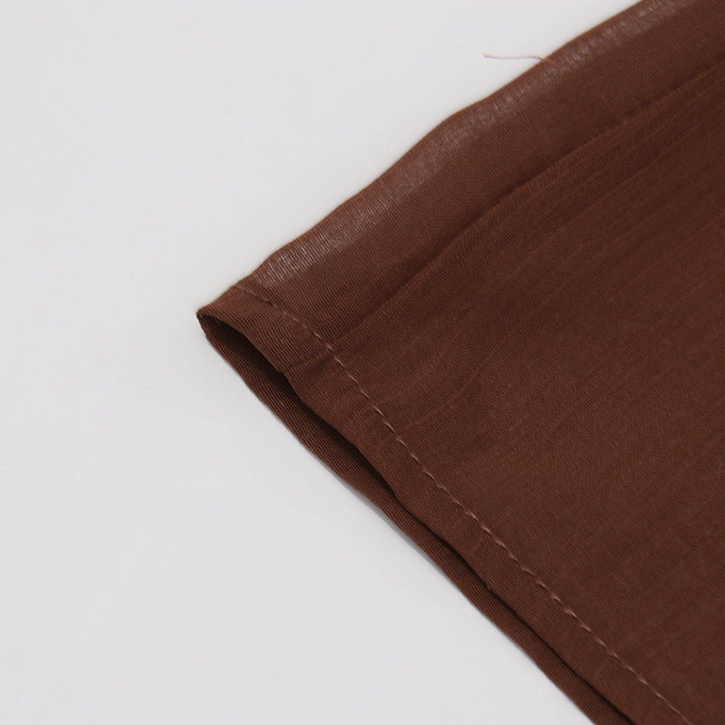 طقم بلوزة وبنطلون شفاف مطوي – سيينا