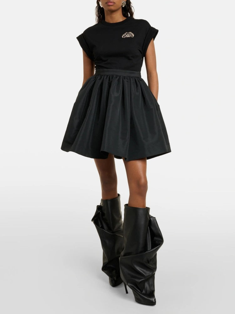 Haut à manches évasées plissées et ensemble jupe longue avec ceinture à la taille – Rosiny 