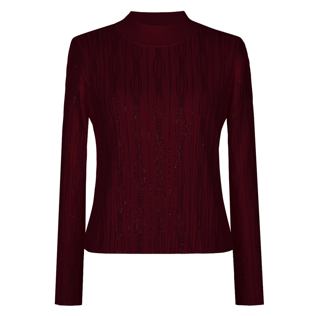 بلوزة محبوكة بأكمام طويلة وملمس شفاف - نوراترو