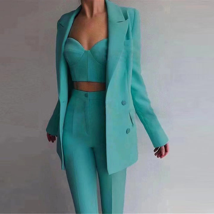tailored three-piece suit set with corset top – VALENTINA