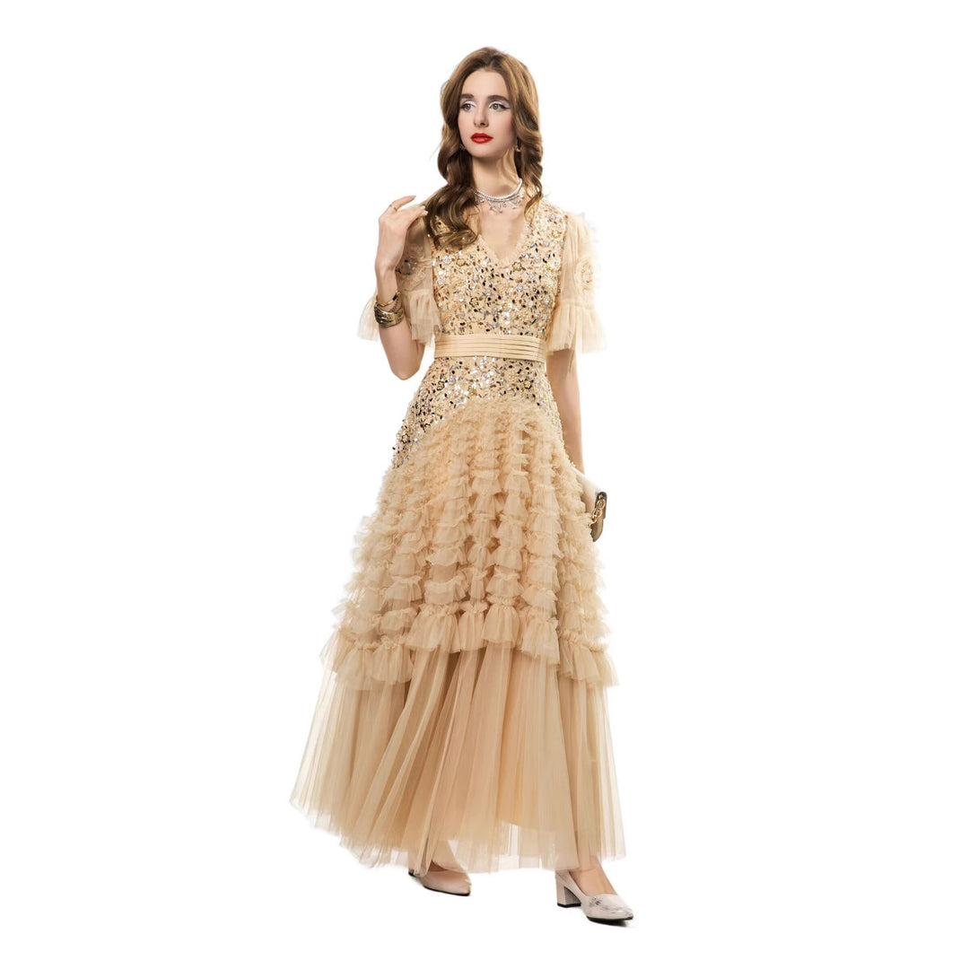 ruffled tulle gown with embellished bodice – VIOLETTA