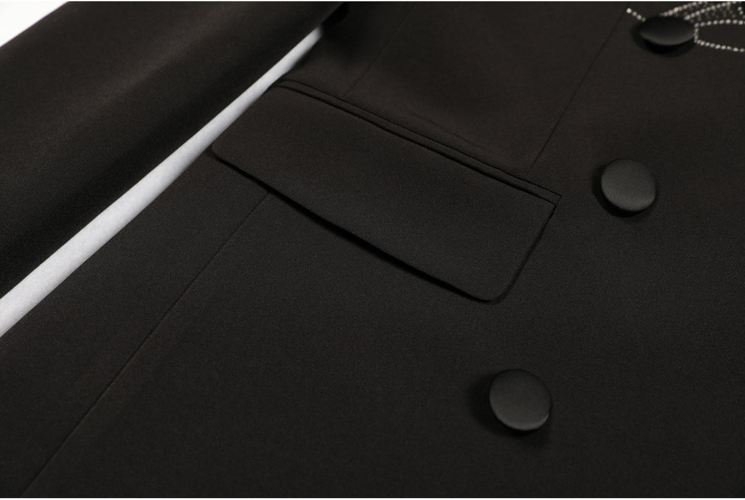 Geplooide top met uitlopende mouwen en maxi-rok set met tailleband – Rosiny 