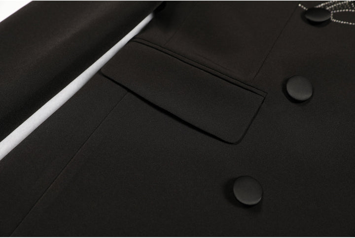 Geplooide top met uitlopende mouwen en maxi-rok set met tailleband – Rosiny 