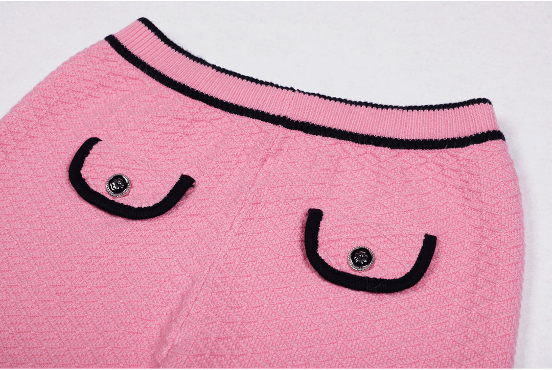 褶皱喇叭袖上衣和高腰裙套装，配腰带 – Rosiny 