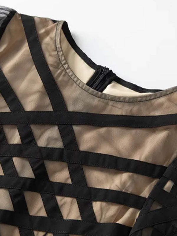 mesh panel bandage midi dress with mermaid hem – ASTRID