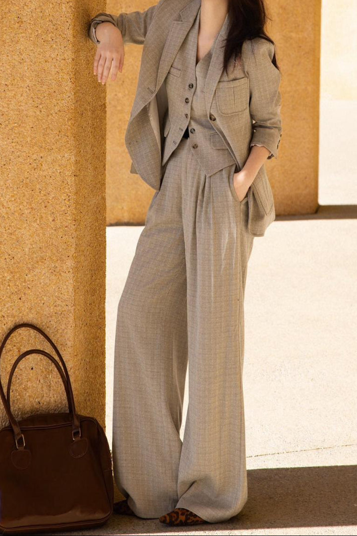 sleeveless tailored vest with wide-leg trousers – CELINE