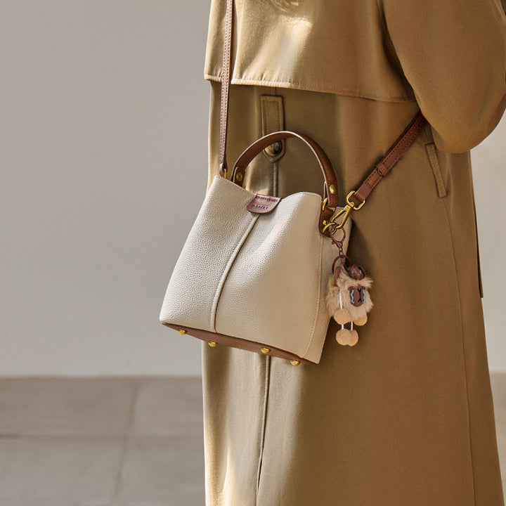 sac cabas en rotin tissé avec doubles poignées en cuir – LÉONIE 