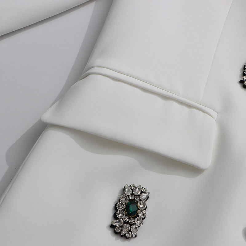 crystal-embellished double-breasted blazer - RESMÉLU