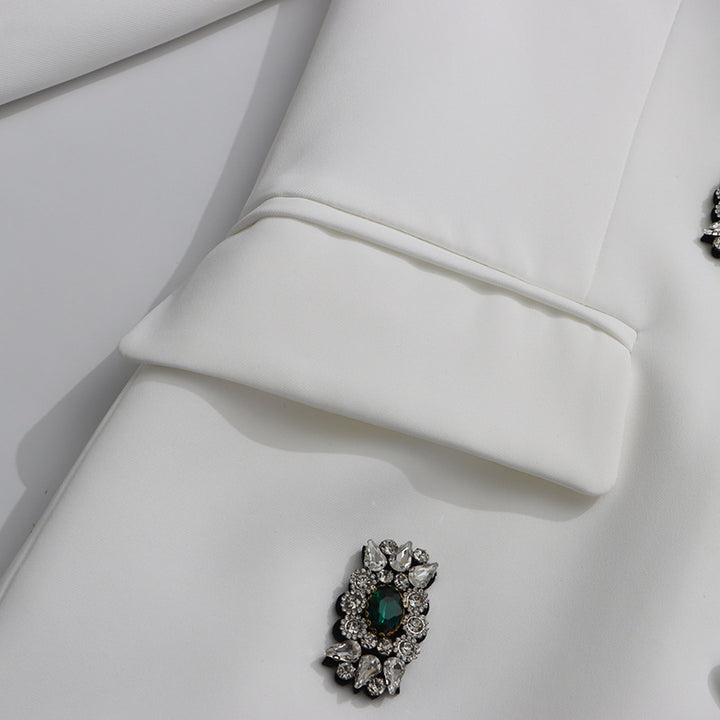 crystal-embellished double-breasted blazer - RESMÉLU