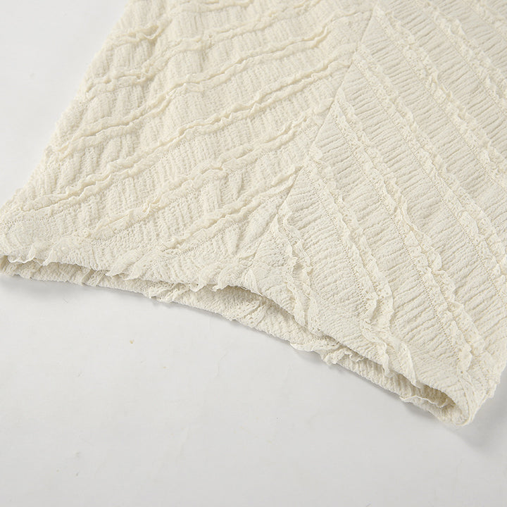 تنورة عمودية عالية الخصر بخطوط قطرية منقوشة – سيرينيلكي