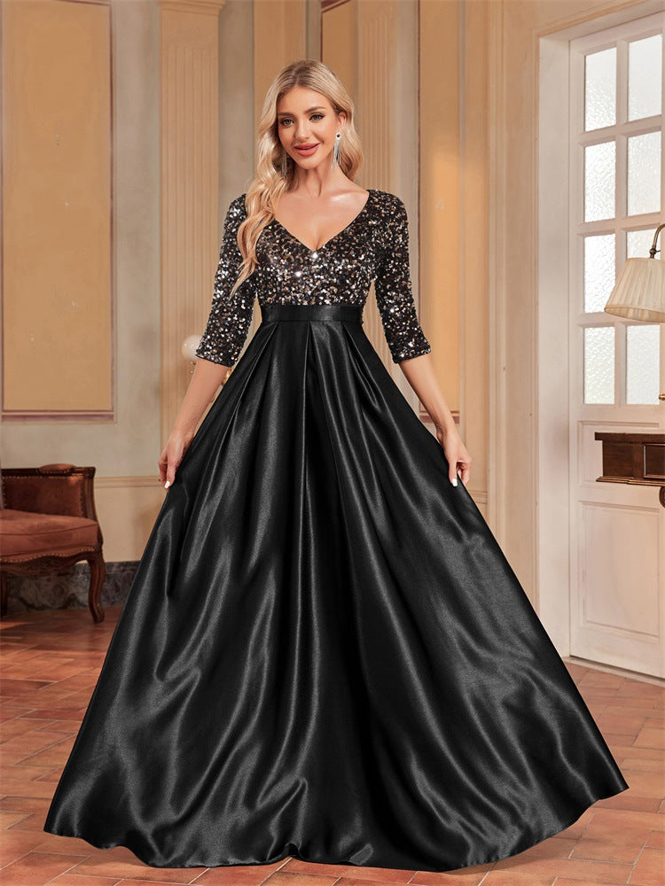 Plissiertes Oberteil mit ausgestellten Ärmeln und Maxirock-Set mit Taillengürtel – Rosiny 