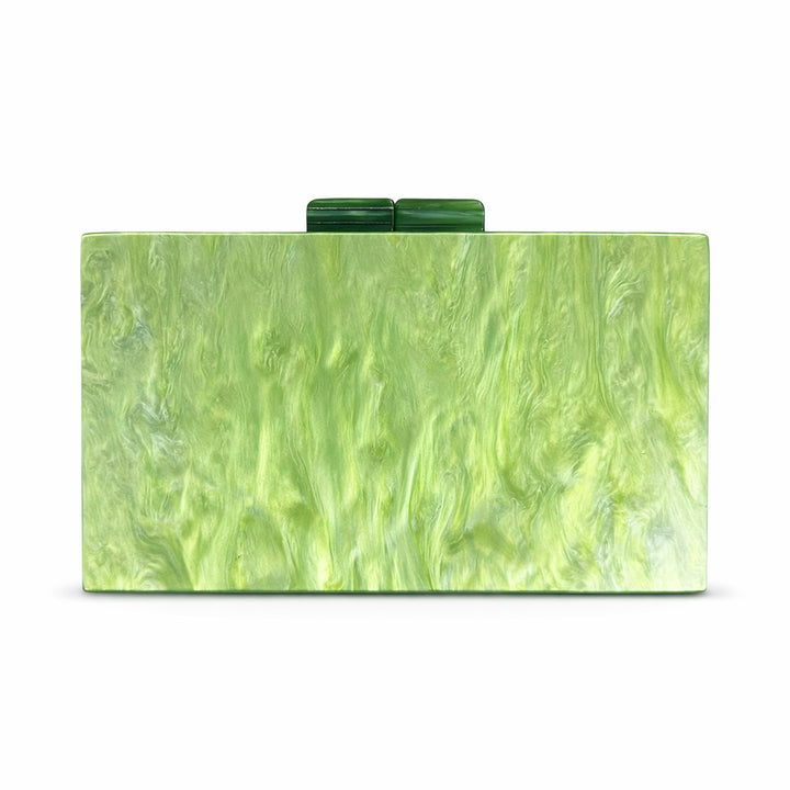rectangular marbled clutch with glossy finish – ROSÉ