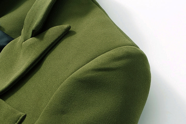 structured double-breasted blazer with gold buttons – VERDE