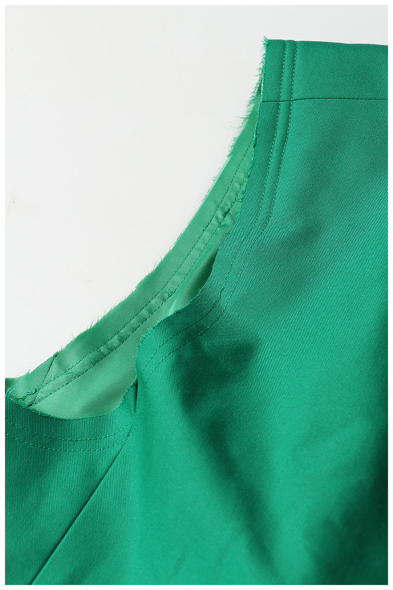 asymmetric sleeveless tailored blazer – EMERALD