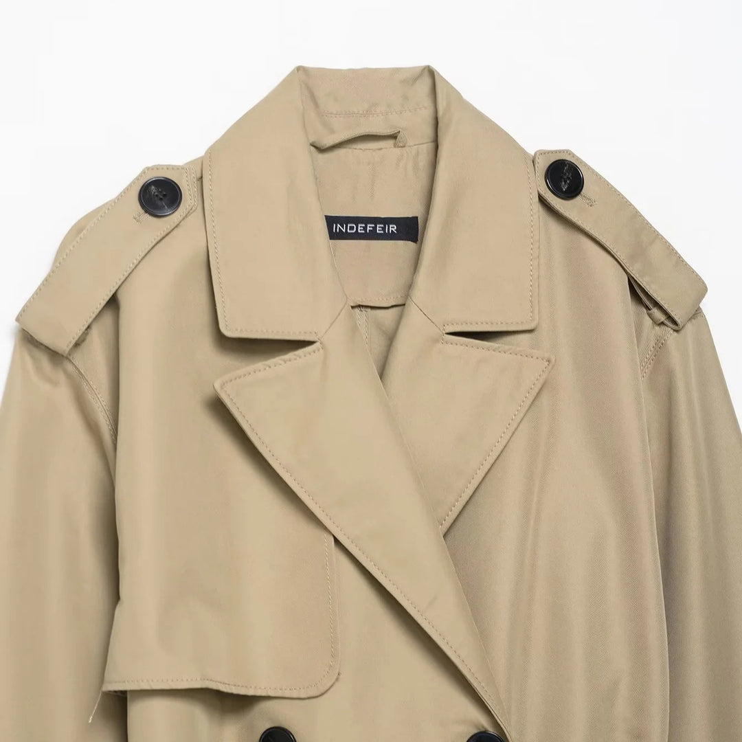 belted double-breasted trench coat – AURORA