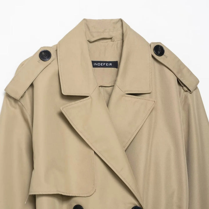 belted double-breasted trench coat – AURORA