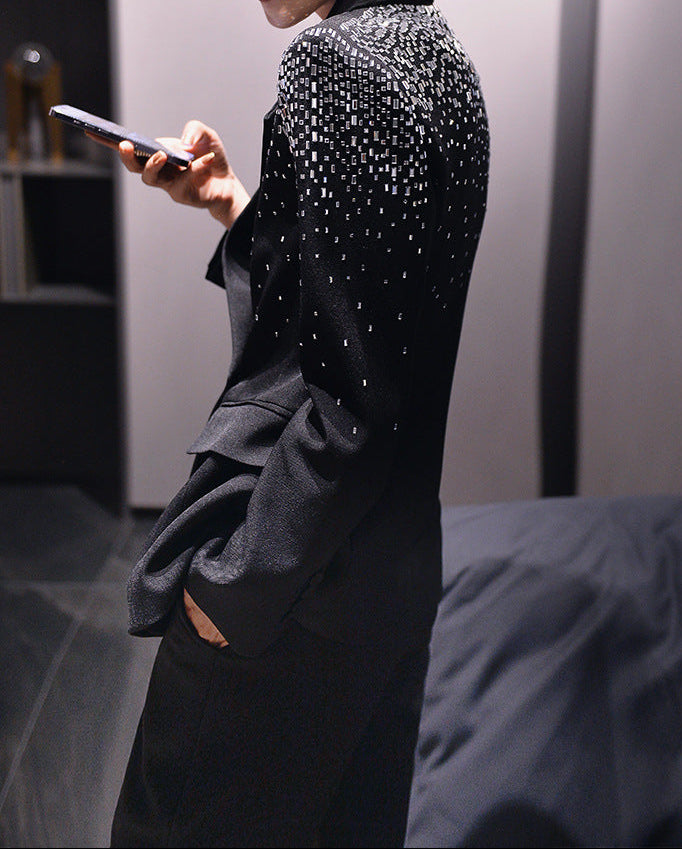 embellished shoulder tailored blazer set – VERA