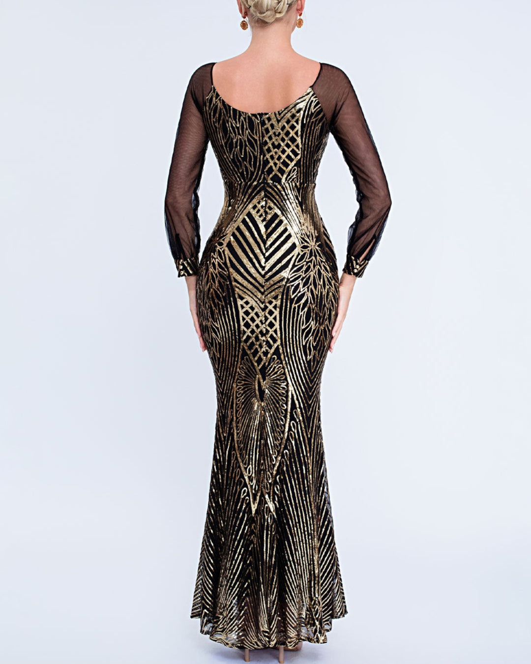 Haut à manches évasées plissées et ensemble jupe longue avec ceinture à la taille – Rosiny 