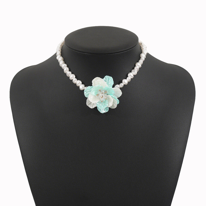 collier chaîne multicolore avec breloques de mer en émail - CORALIA 