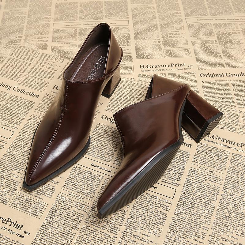 حذاء بكعب سميك مدبب سهل الارتداء – سيليناني