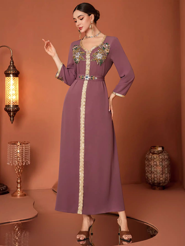 asymmetric draped evening dress with sculpted flow – SELENE