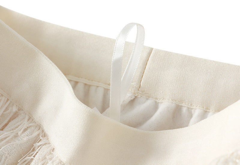 textured feather-effect midi skirt – AURA