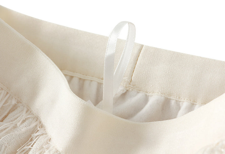 textured feather-effect midi skirt – AURA