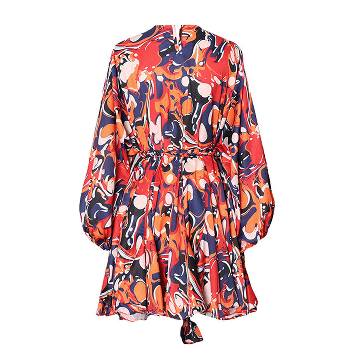 Haut à manches évasées plissées et ensemble jupe longue avec ceinture à la taille – Rosiny 