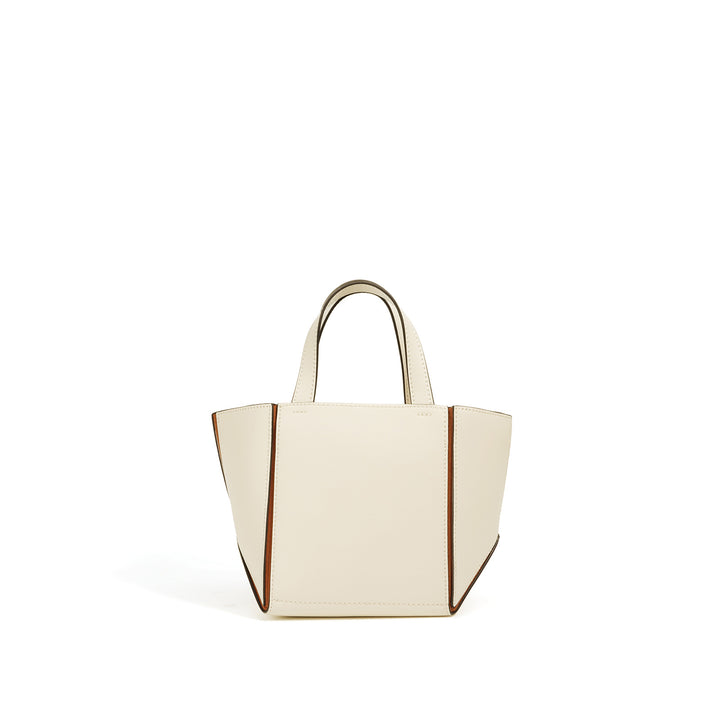 structured leather tote bag with wide side panels - ZARAZKI