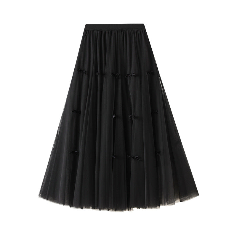 layered tulle skirt with mini velvet bows – ÉCLAT