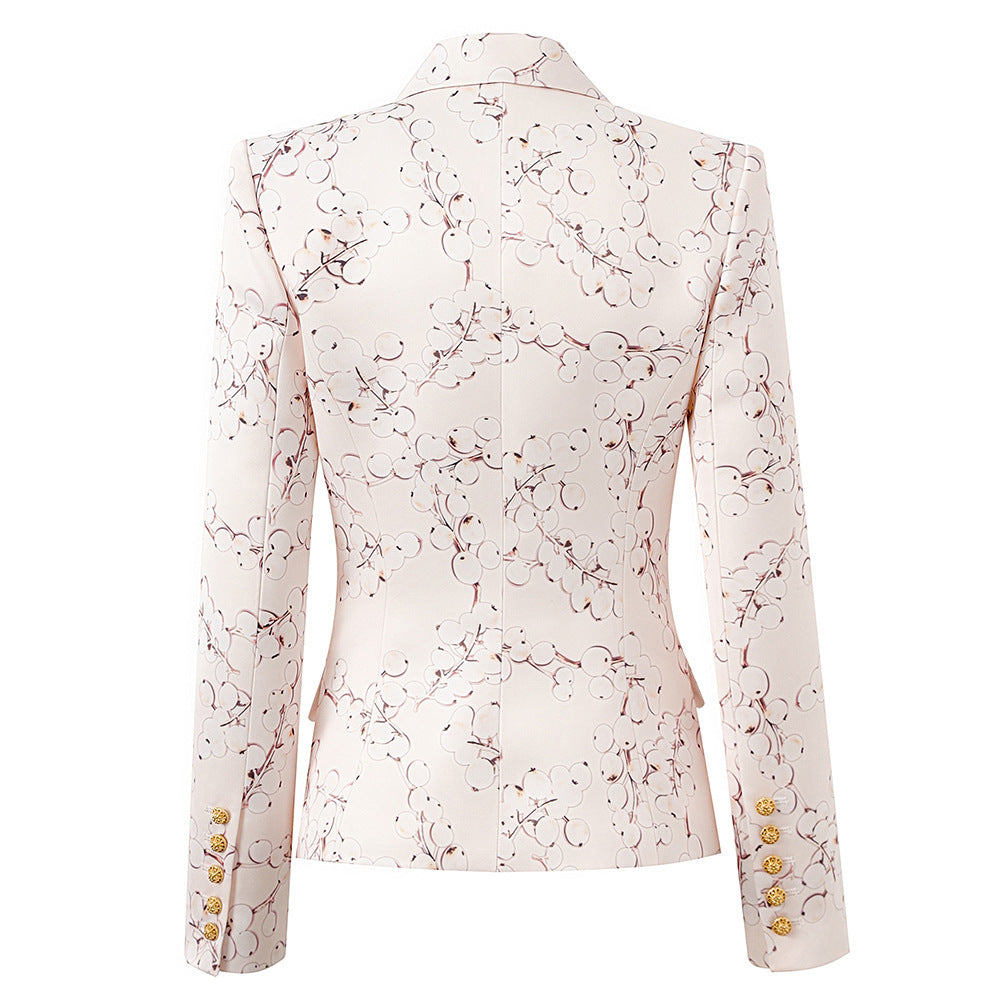 embroidered double-breasted blazer with gold buttons – ROYALE