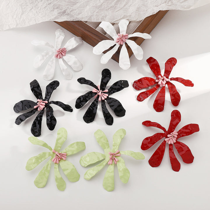 abstract flower enamel earrings – PETALIA
