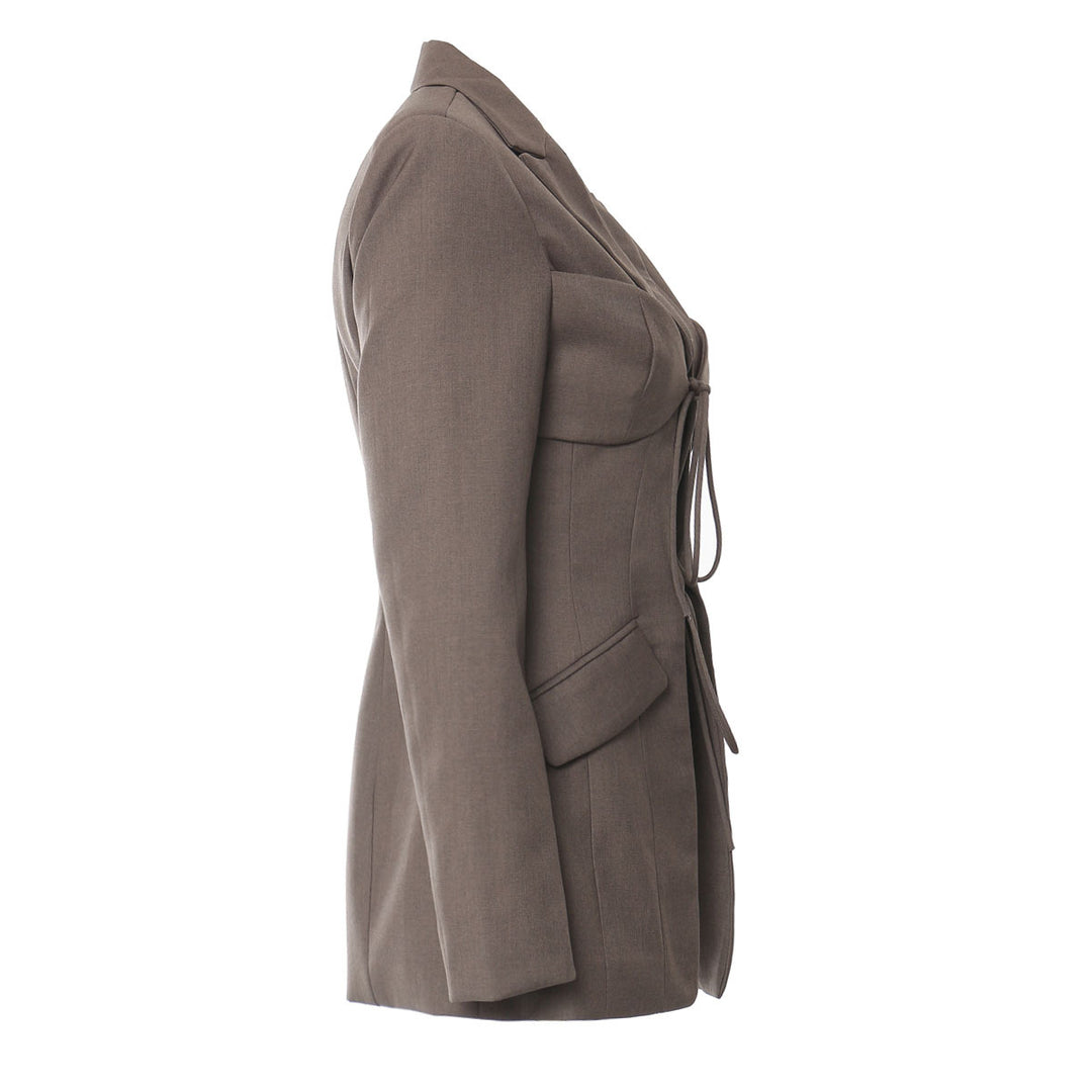 Geplooide top met uitlopende mouwen en maxi-rok set met tailleband – Rosiny 