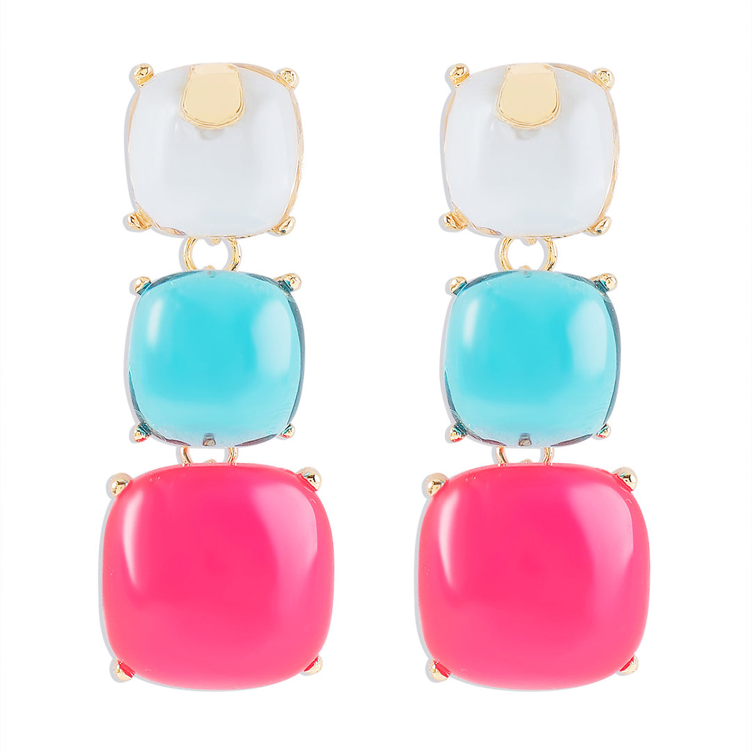 collier chaîne multicolore avec breloques de mer en émail - CORALIA 