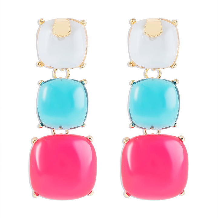 collier chaîne multicolore avec breloques de mer en émail - CORALIA 