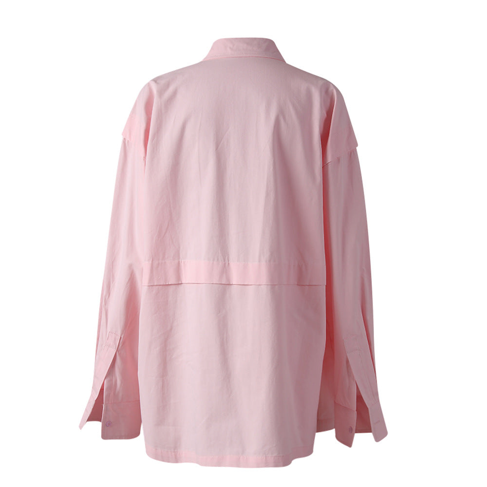 utility pocket button-down shirt with relaxed fit – BLUSHER