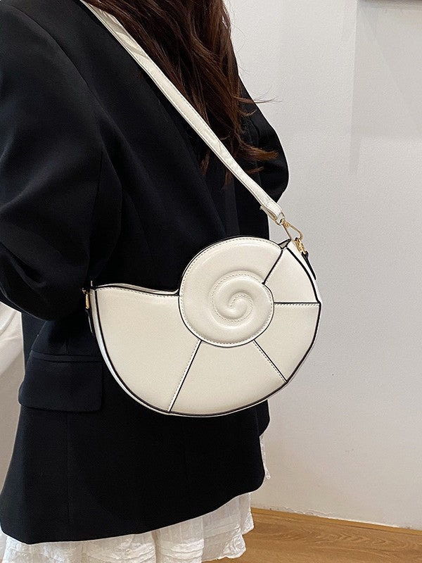 spiral shell crossbody bag with curved design – NAUTILA